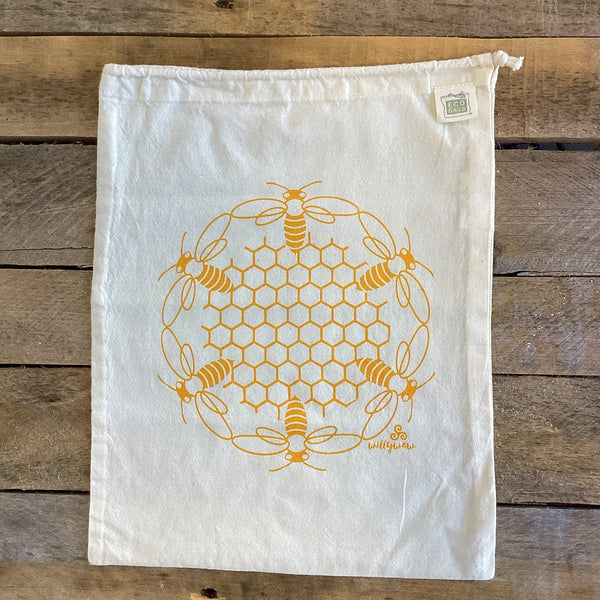 Large Organic Cotton Ditty Bag - Honeycomb