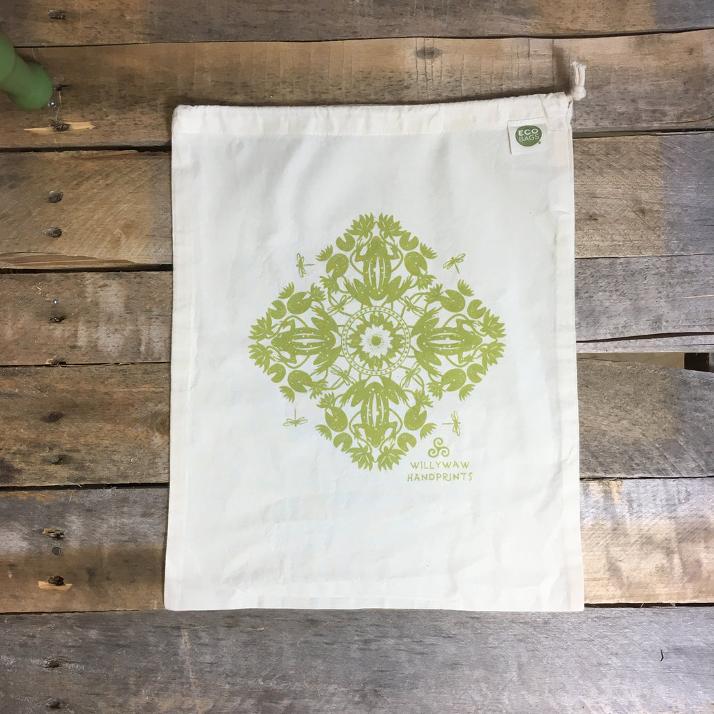 Large Organic Cotton Ditty Bag - Pond Life