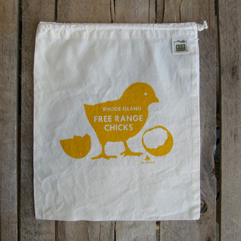 Medium Organic Cotton Ditty Bag - Free Range Chick