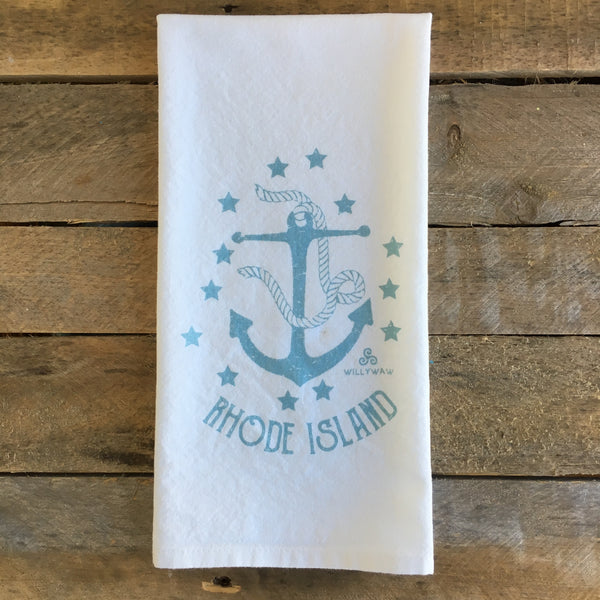 Anchors Away Nautical Kitchen Tea Towel Made in the USA