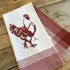 Rooster, Striped Tea Towel