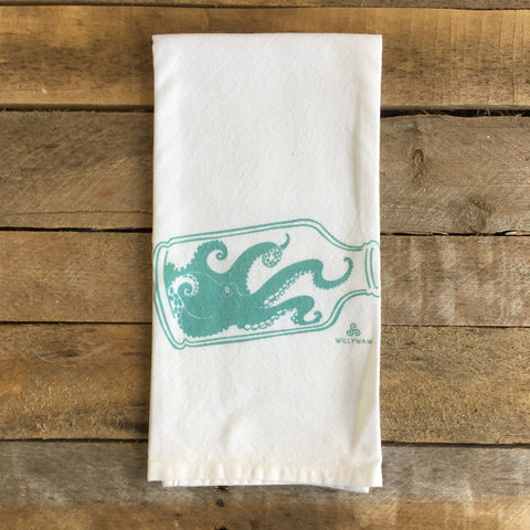 Octopus in a Bottle Tea Towel