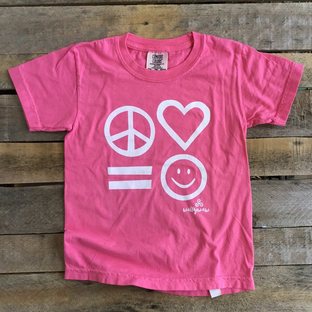 Kid's T - Peace, Love, Equality = Happiness