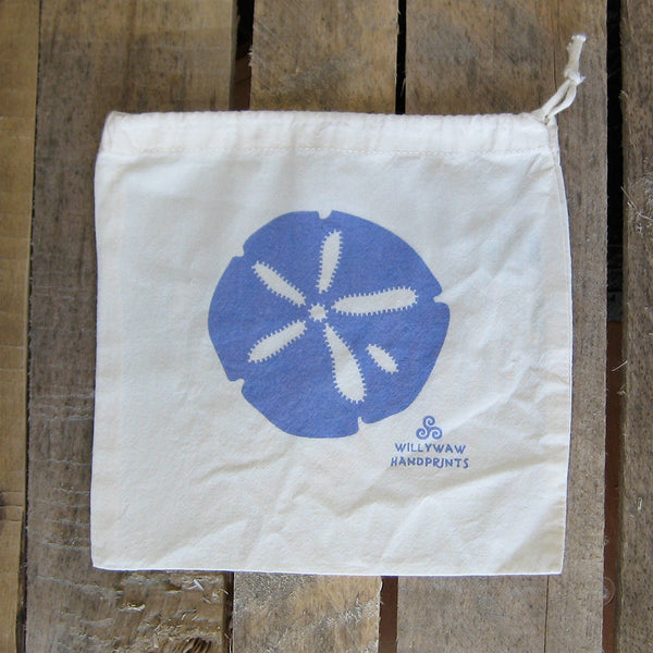 Small Organic Cotton Ditty Bag - Sand Dollar