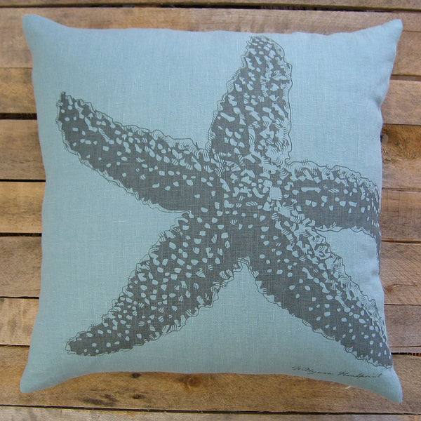 Starfish Pillow, Charcoal, 20